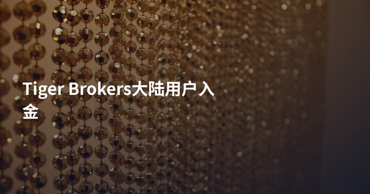 Tiger Brokers大陆用户入金