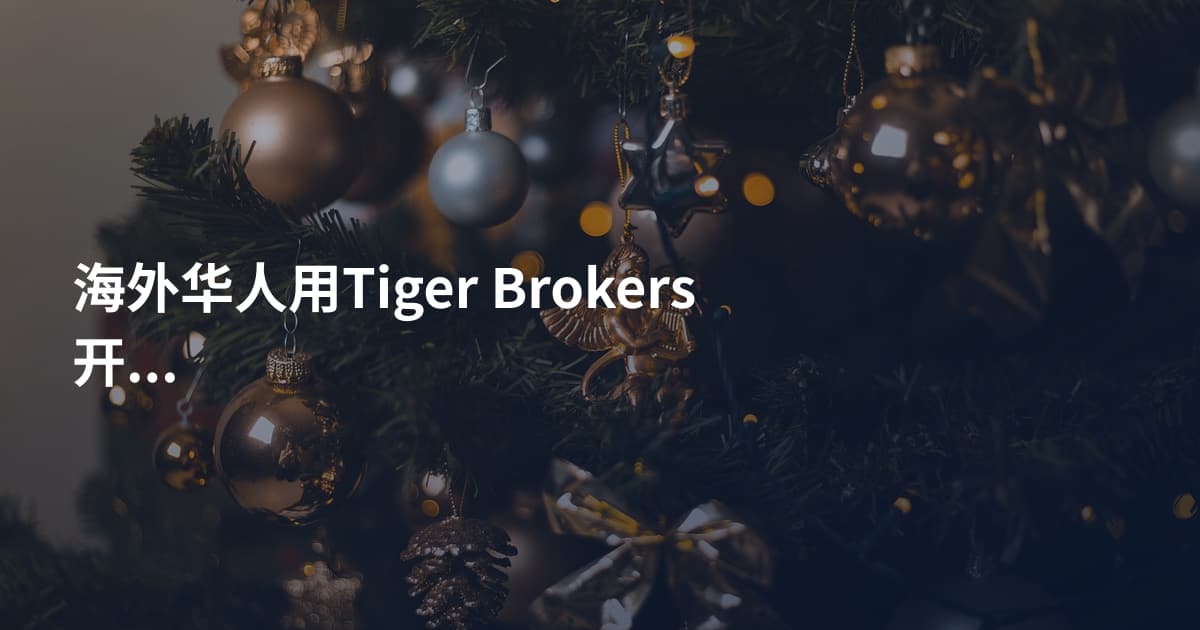 海外华人用Tiger Brokers开户