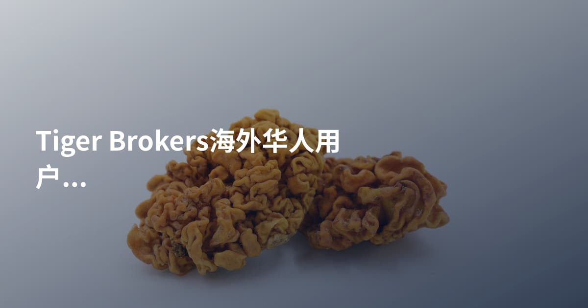 Tiger Brokers海外华人用户用哪个平台