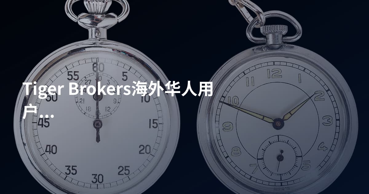 Tiger Brokers海外华人用户推荐