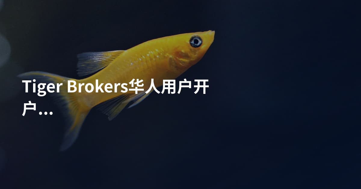 Tiger Brokers华人用户开户需要什么
