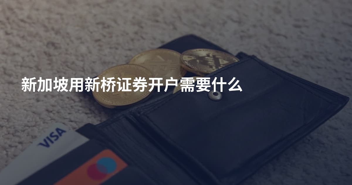 新加坡用新桥证券开户需要什么