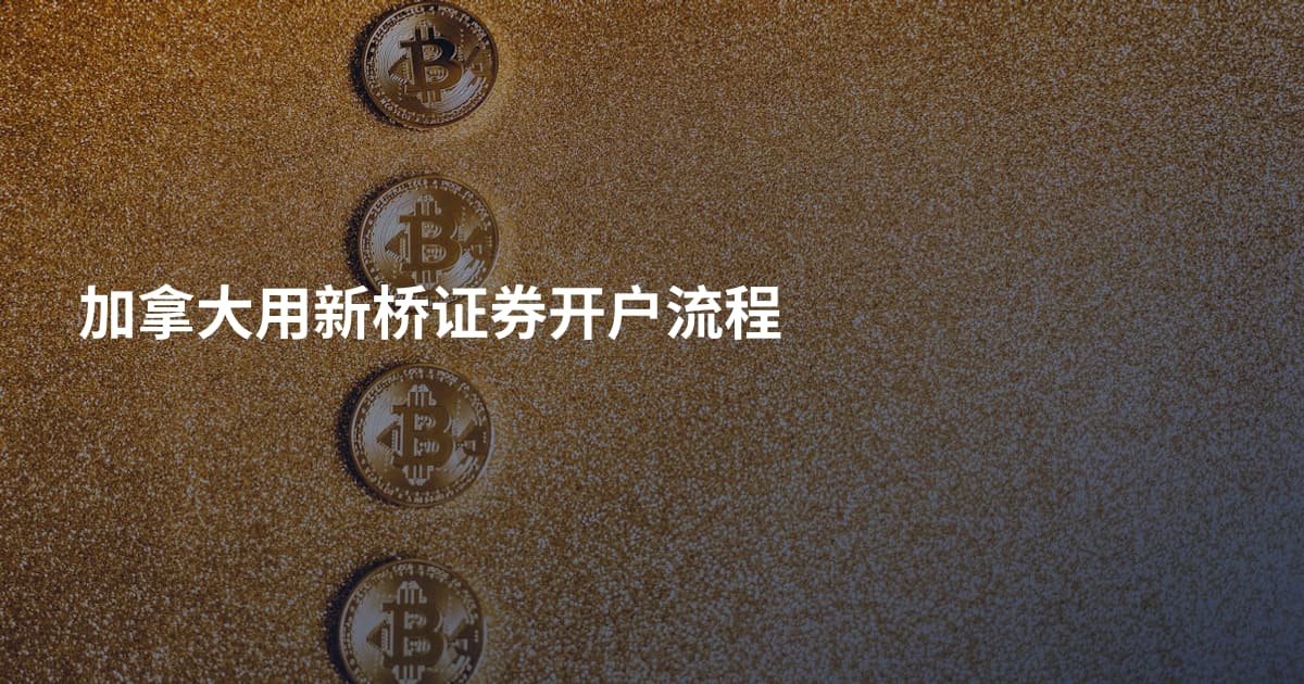 加拿大用新桥证券开户流程