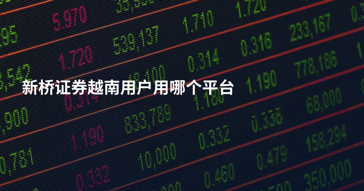 新桥证券越南用户用哪个平台