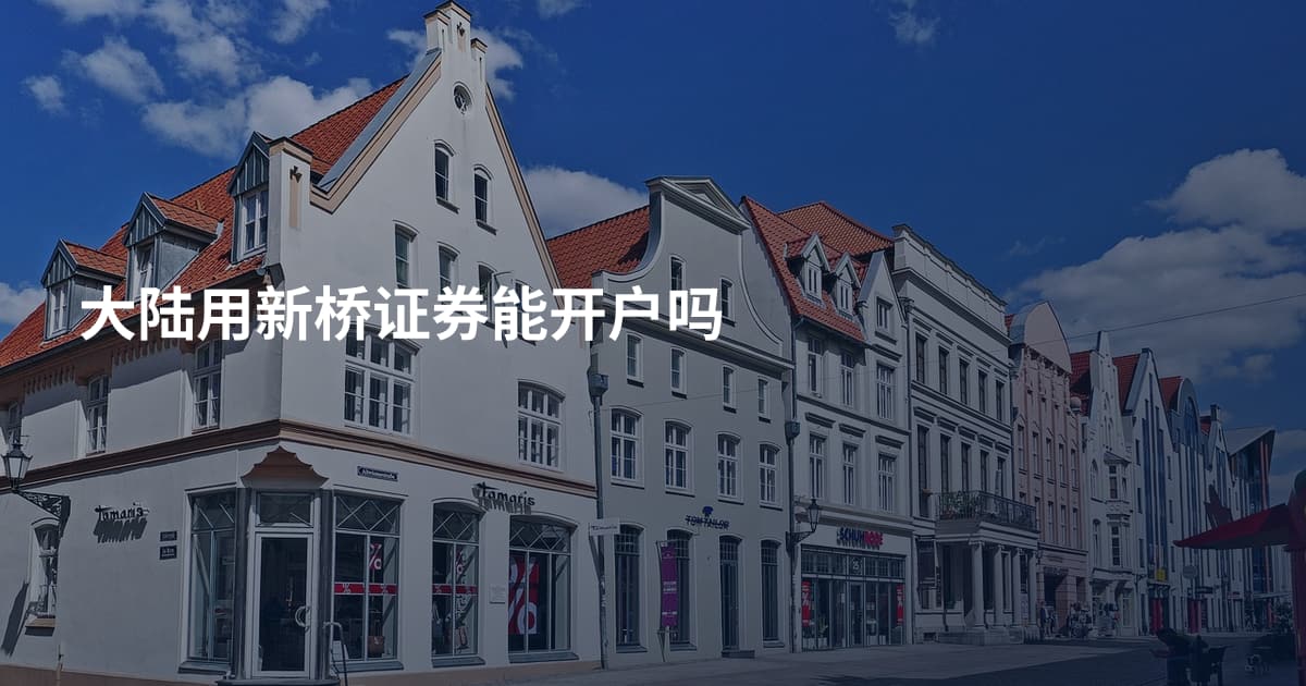 大陆用新桥证券能开户吗