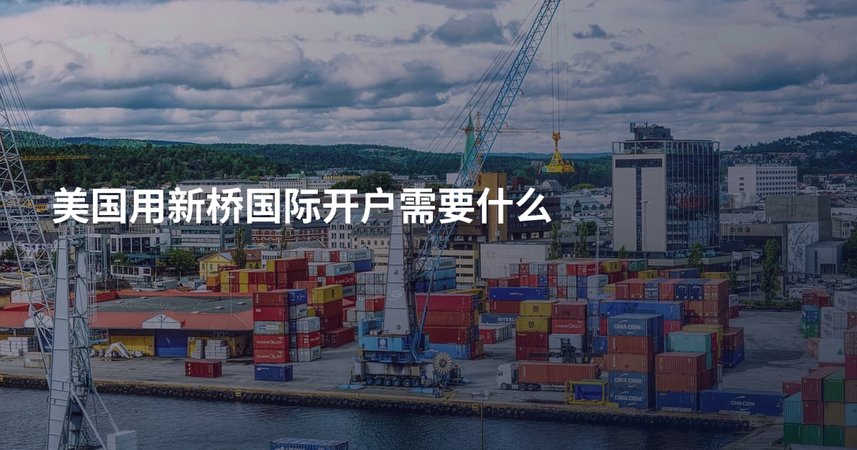 美国用新桥国际开户需要什么