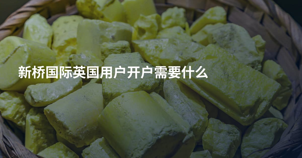 新桥国际英国用户开户需要什么