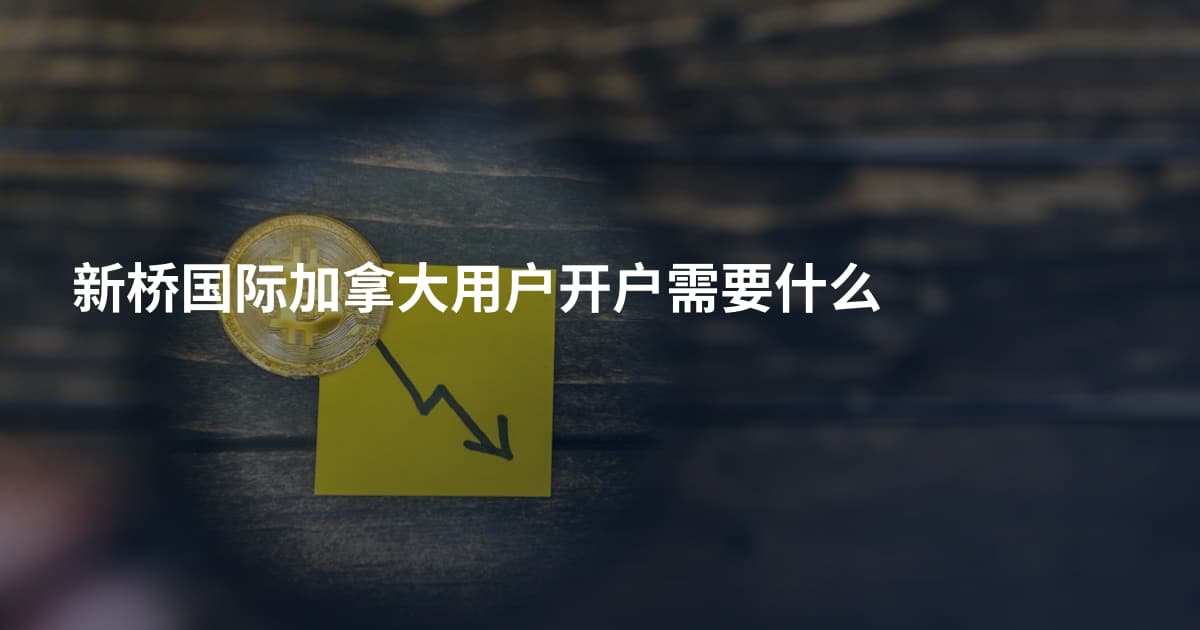 新桥国际加拿大用户开户需要什么