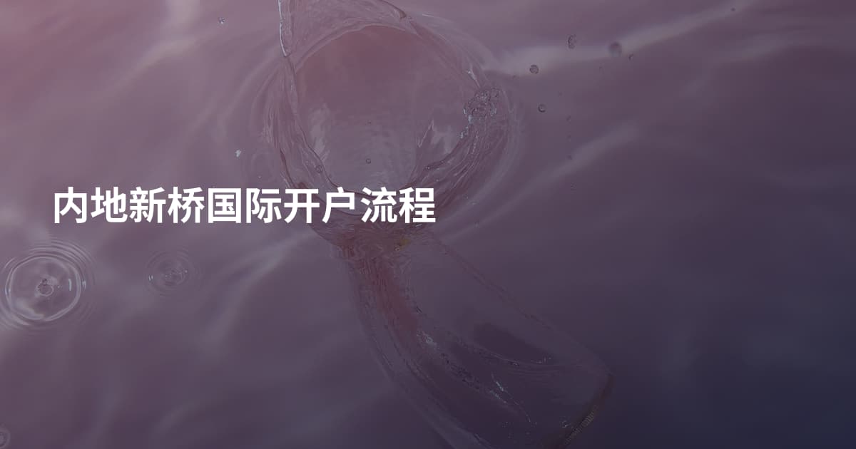 内地新桥国际开户流程