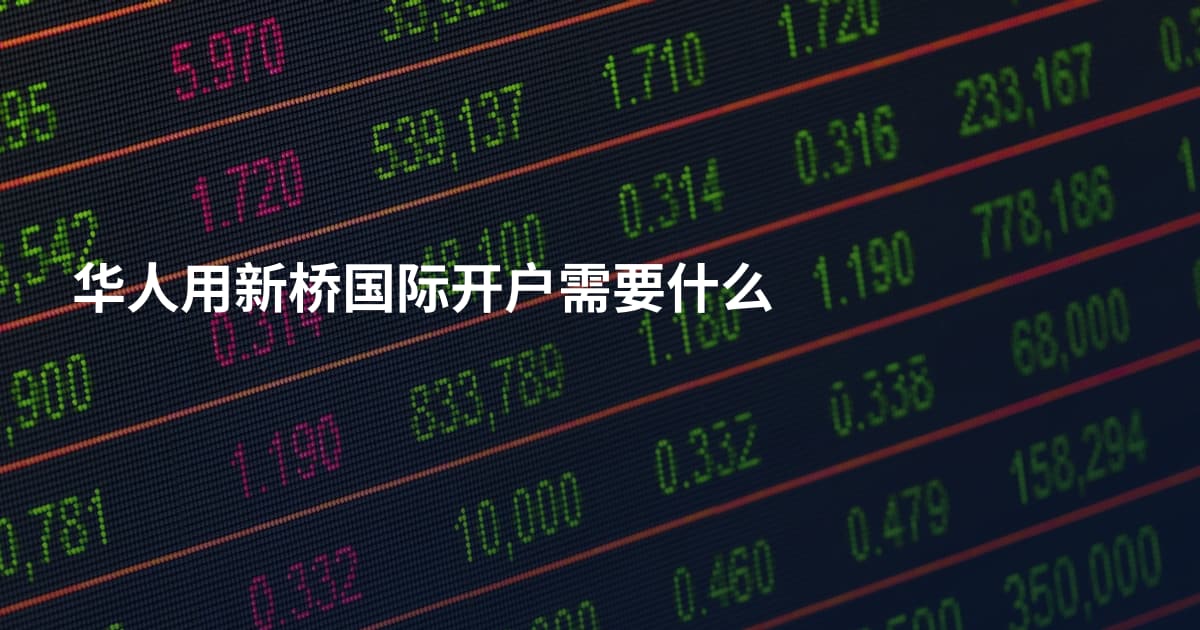 华人用新桥国际开户需要什么