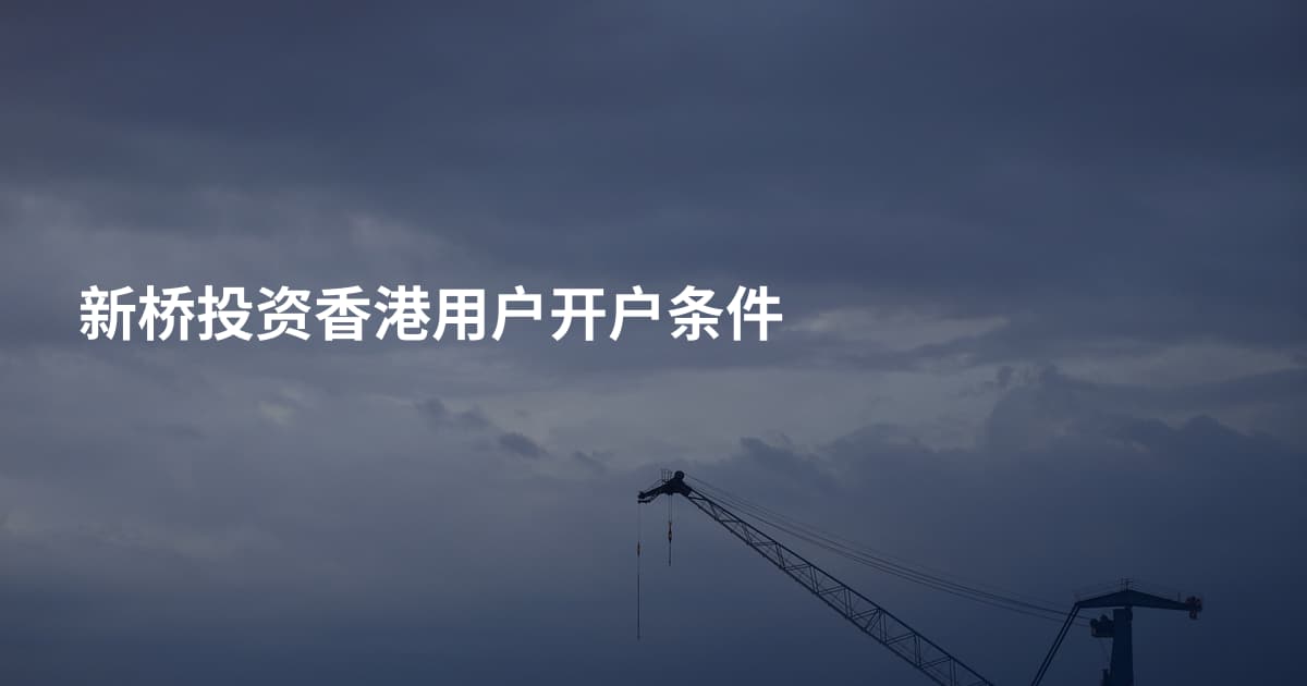 新桥投资香港用户开户条件