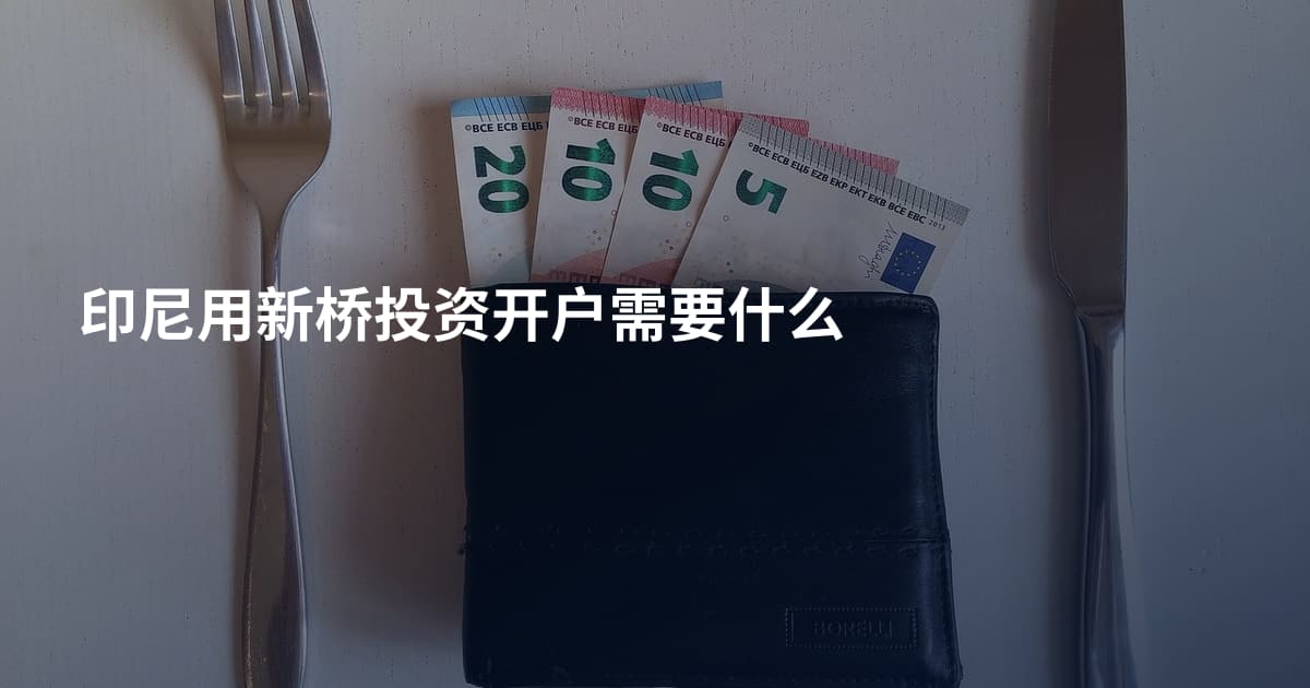 印尼用新桥投资开户需要什么