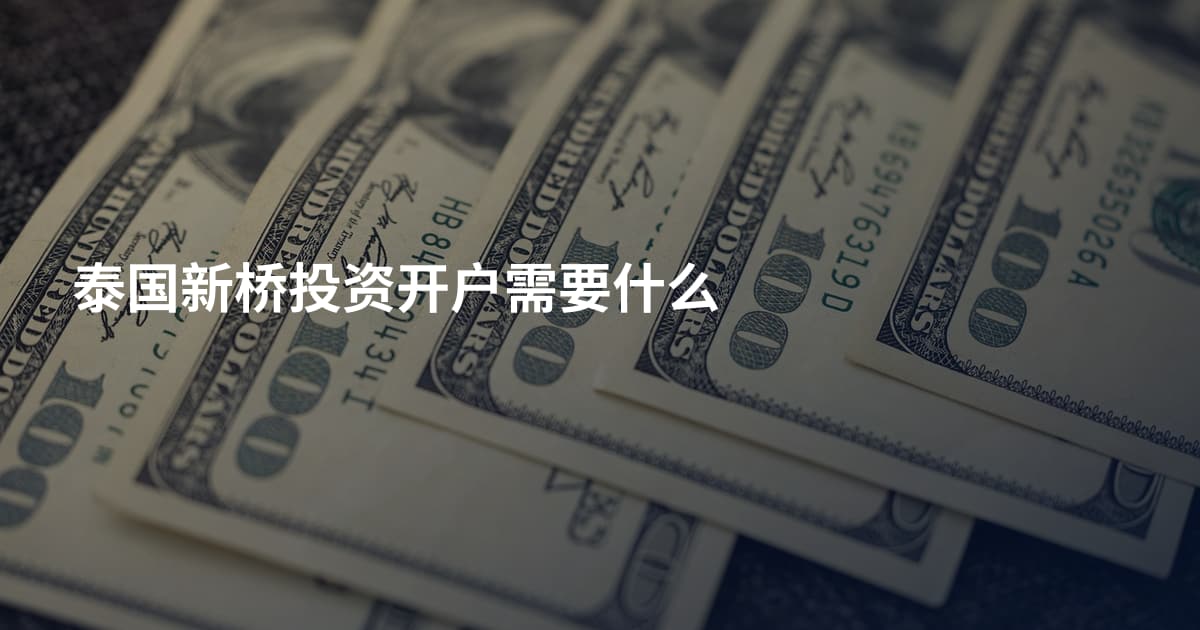 泰国新桥投资开户需要什么