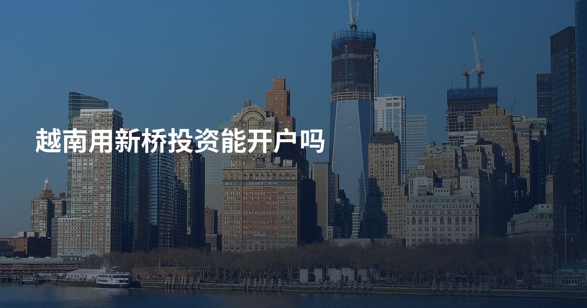 越南用新桥投资能开户吗
