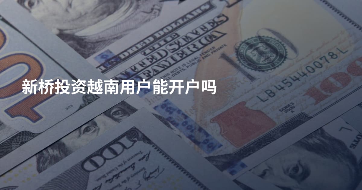 新桥投资越南用户能开户吗