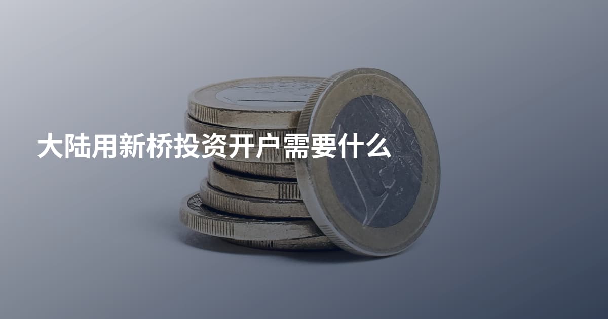 大陆用新桥投资开户需要什么