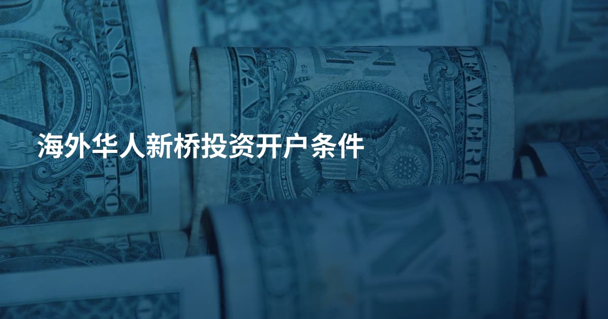 海外华人新桥投资开户条件