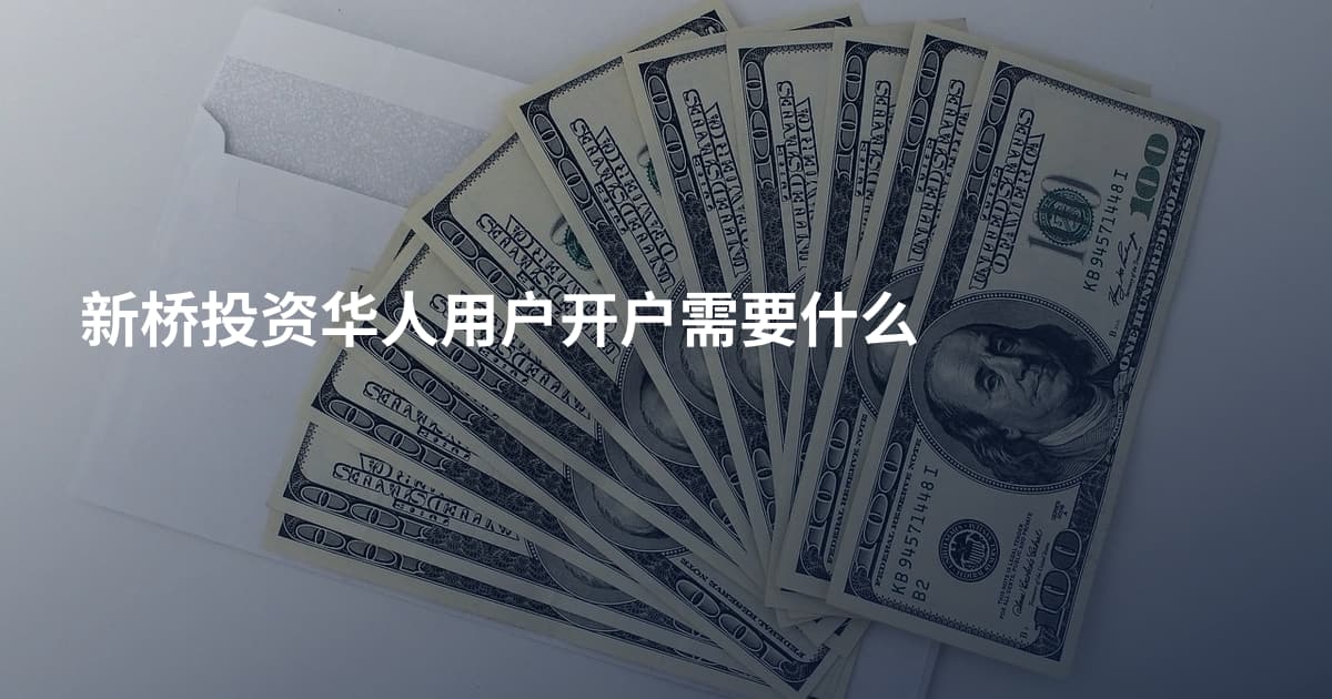 新桥投资华人用户开户需要什么