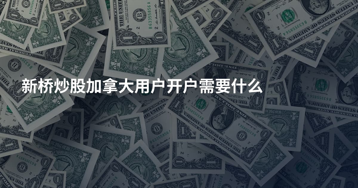 新桥炒股加拿大用户开户需要什么