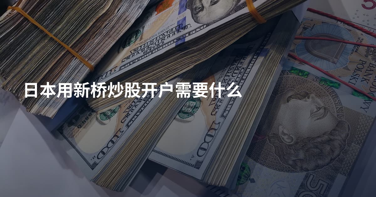 日本用新桥炒股开户需要什么