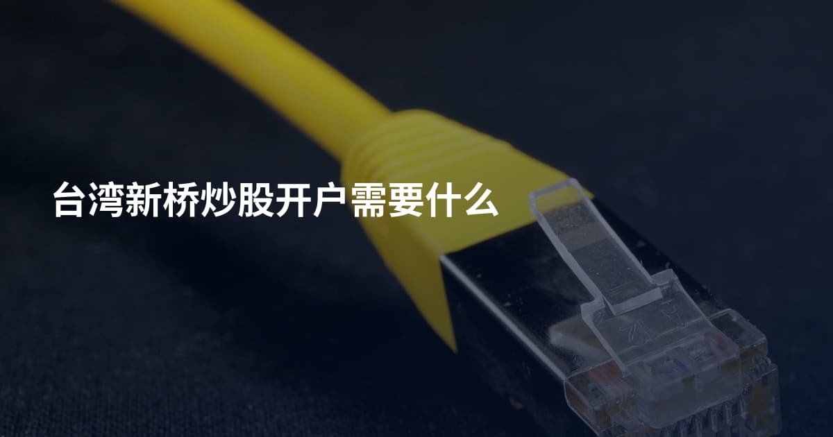 台湾新桥炒股开户需要什么