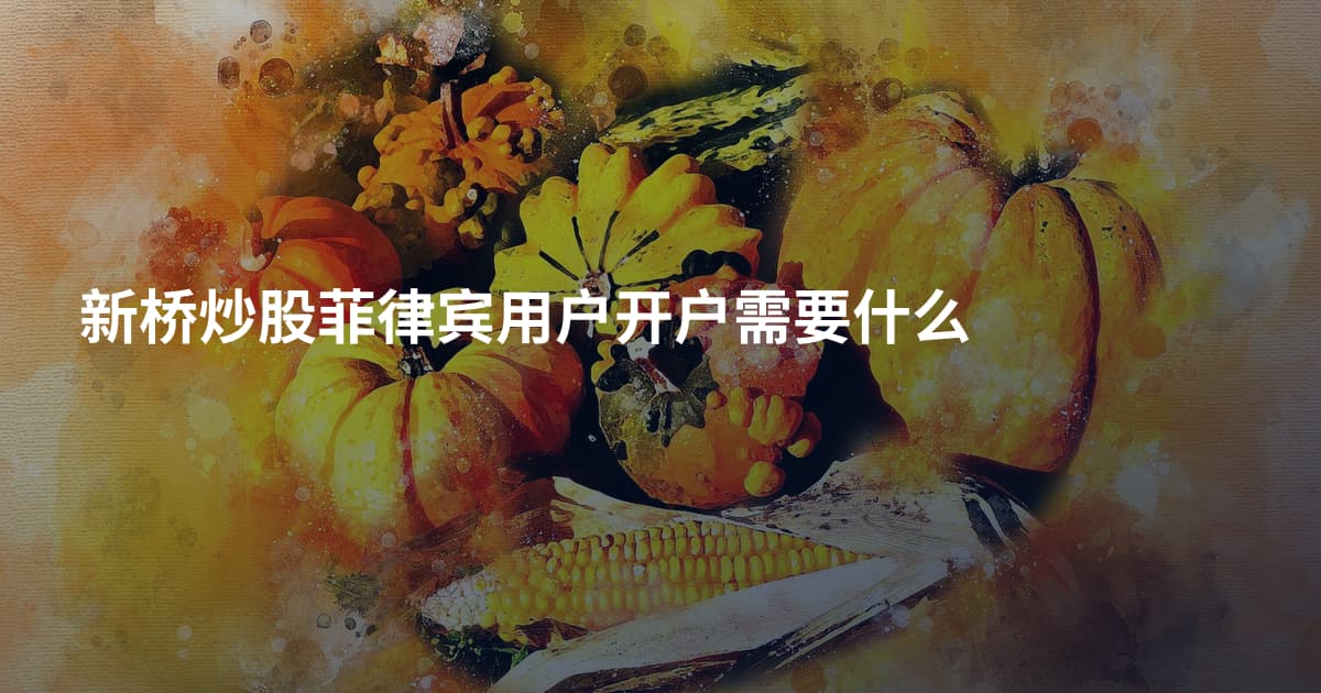 新桥炒股菲律宾用户开户需要什么