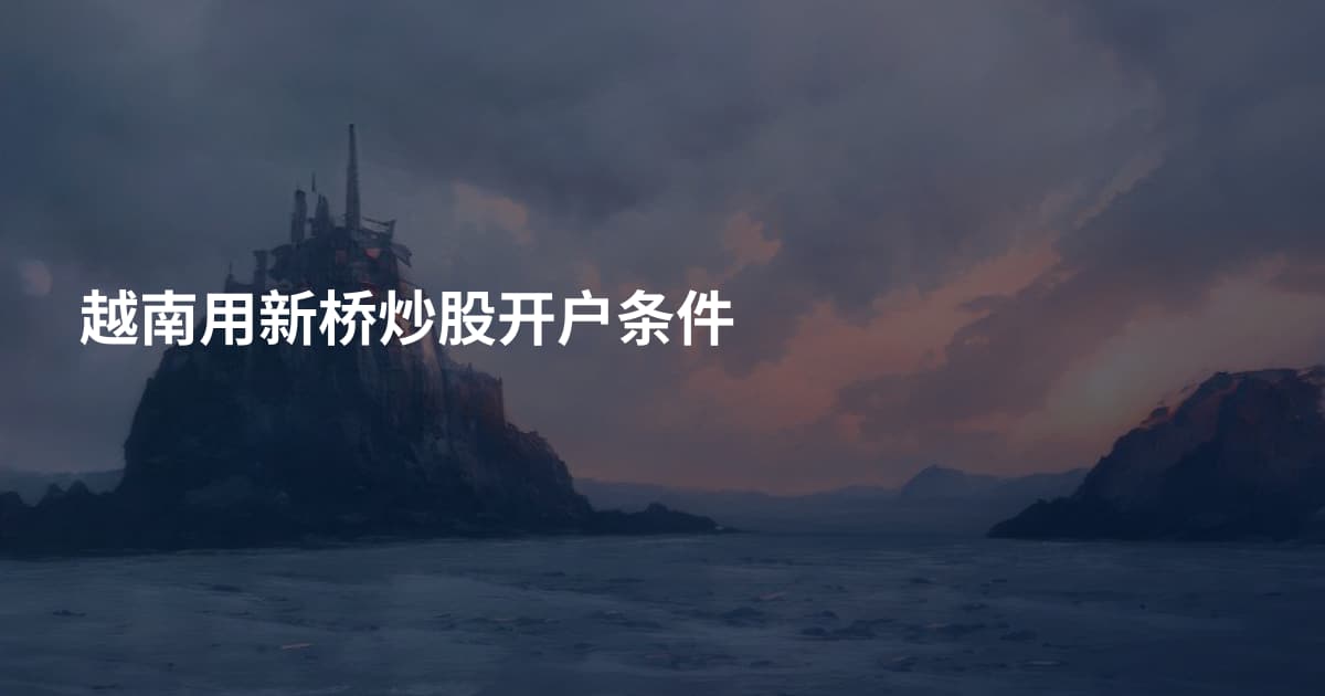 越南用新桥炒股开户条件