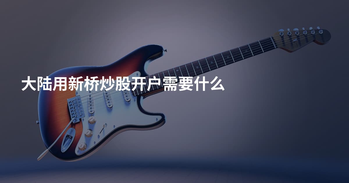 大陆用新桥炒股开户需要什么