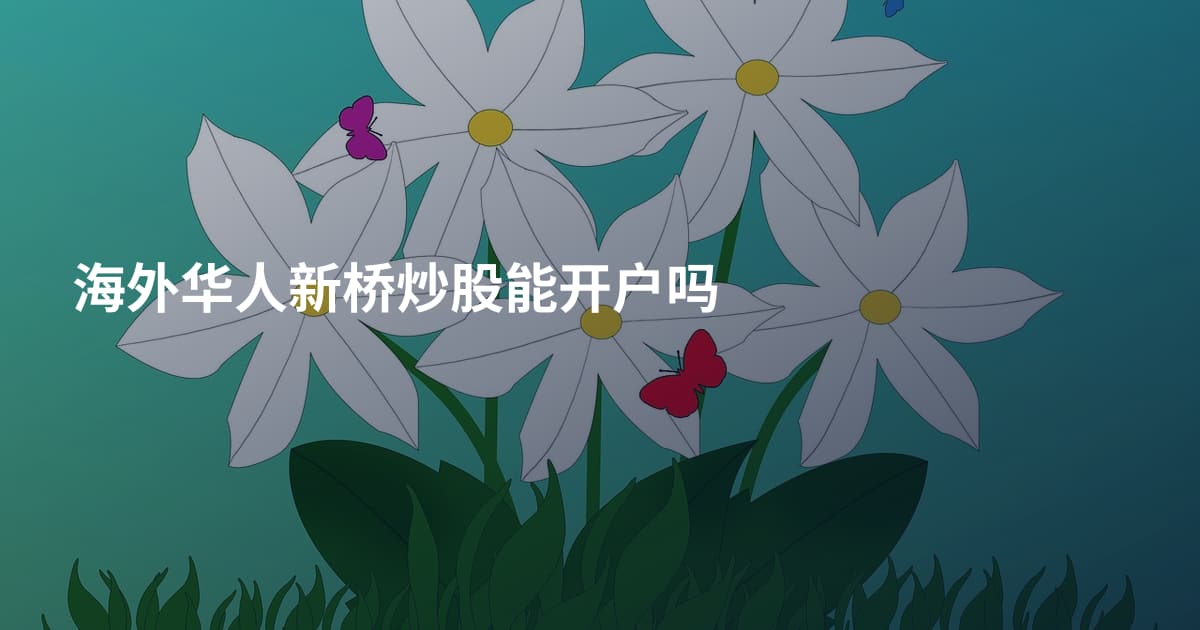 海外华人新桥炒股能开户吗