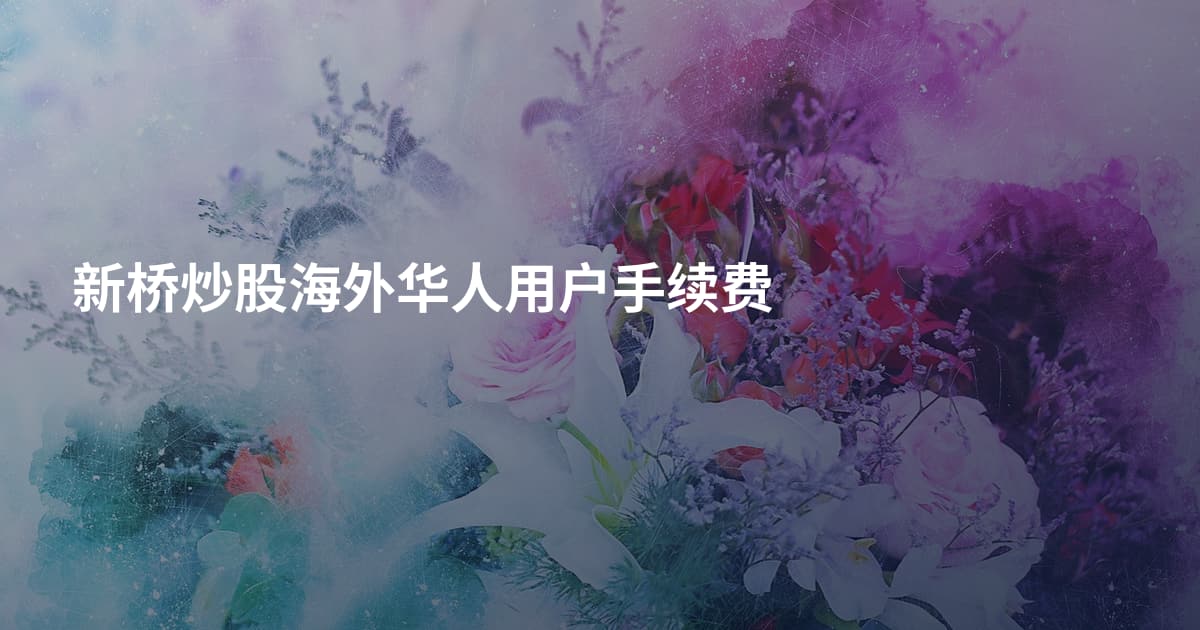 新桥炒股海外华人用户手续费