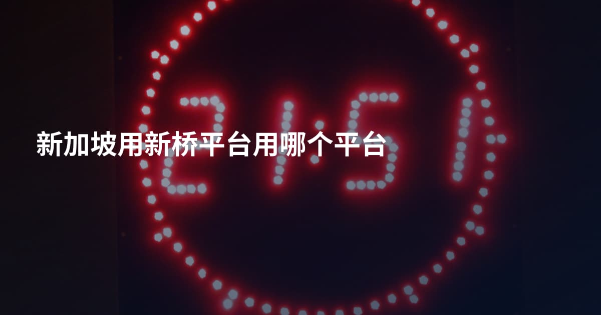 新加坡用新桥平台用哪个平台