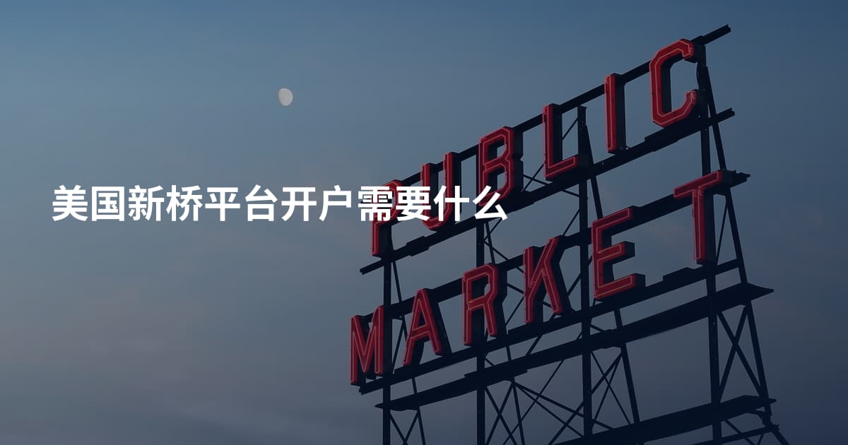 美国新桥平台开户需要什么