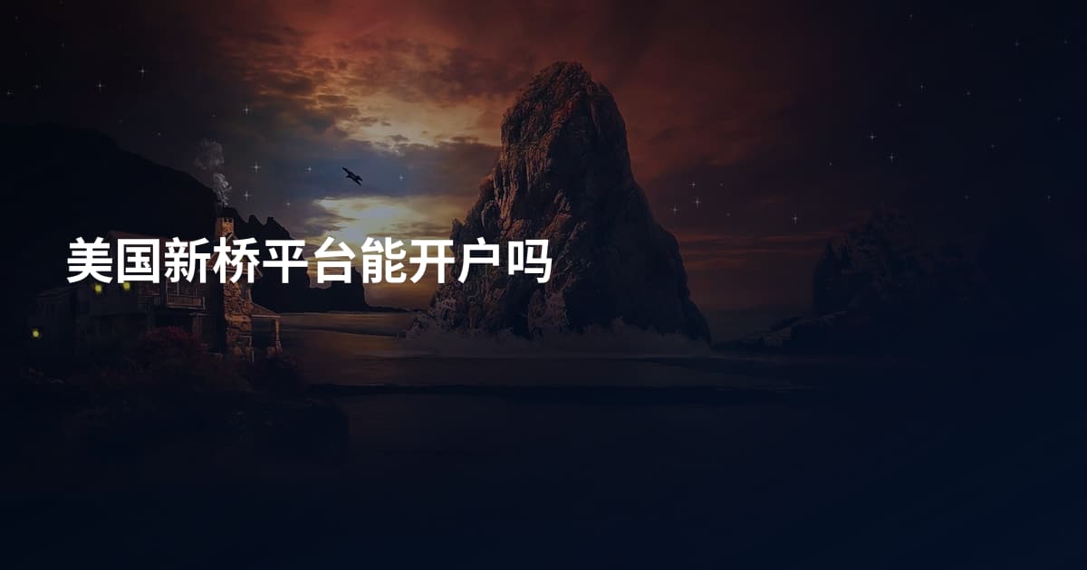 美国新桥平台能开户吗