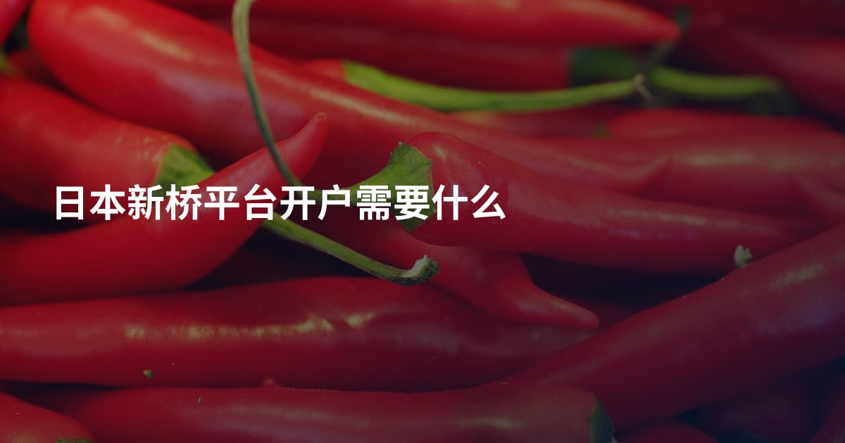 日本新桥平台开户需要什么