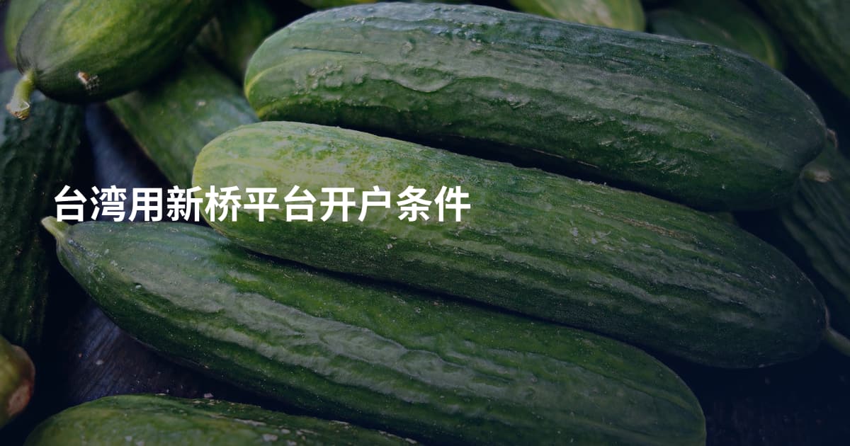 台湾用新桥平台开户条件