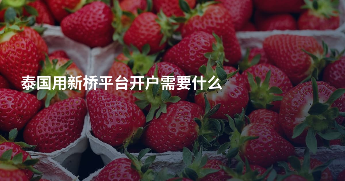 泰国用新桥平台开户需要什么