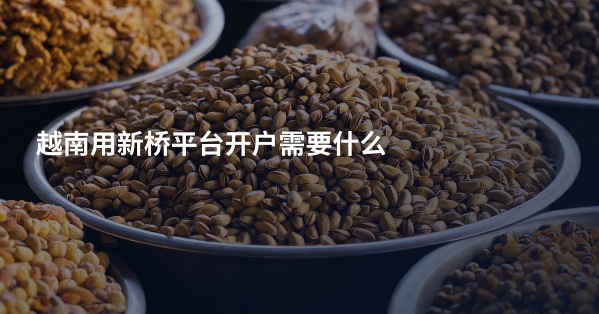 越南用新桥平台开户需要什么