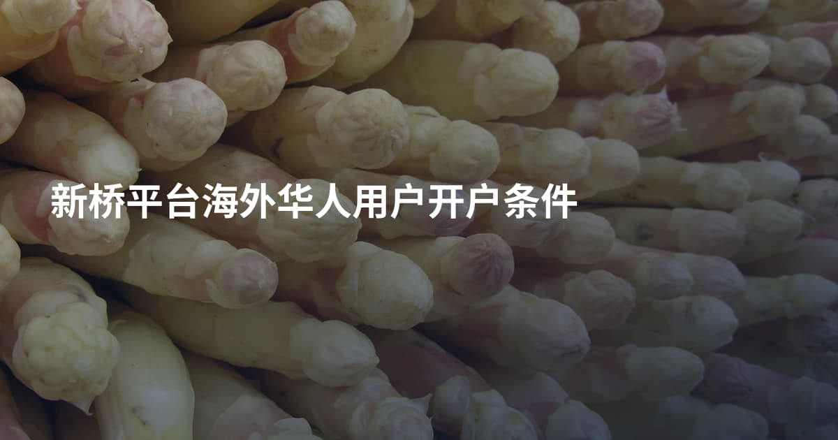 新桥平台海外华人用户开户条件