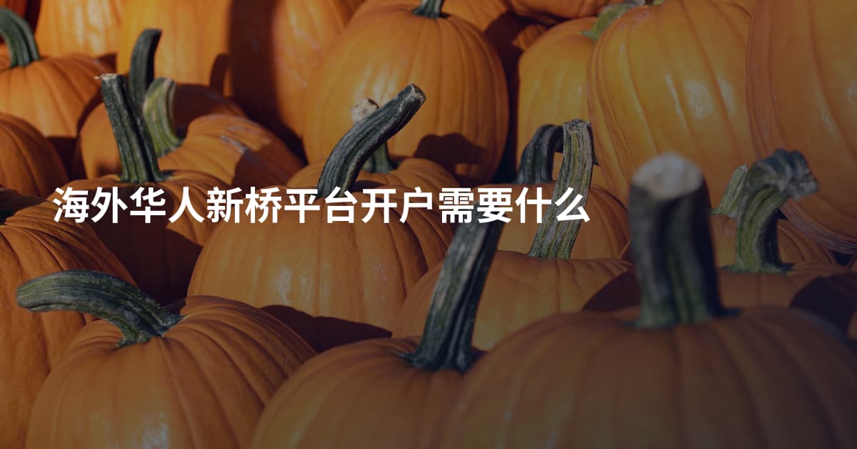 海外华人新桥平台开户需要什么