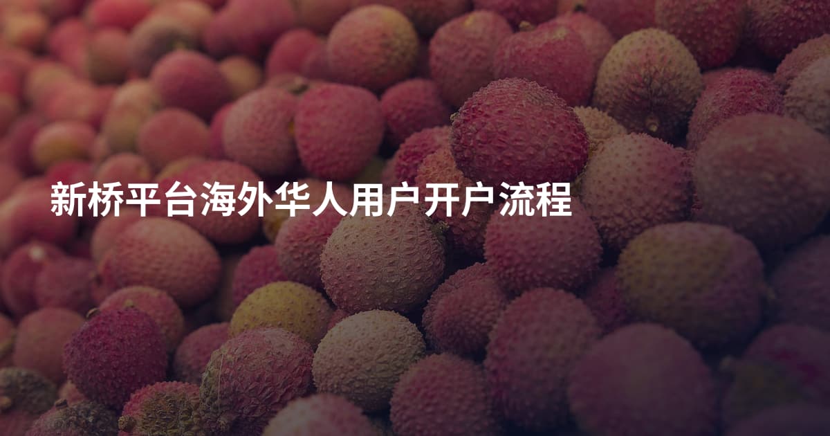 新桥平台海外华人用户开户流程