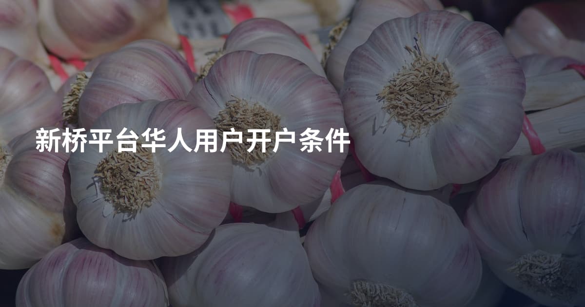 新桥平台华人用户开户条件