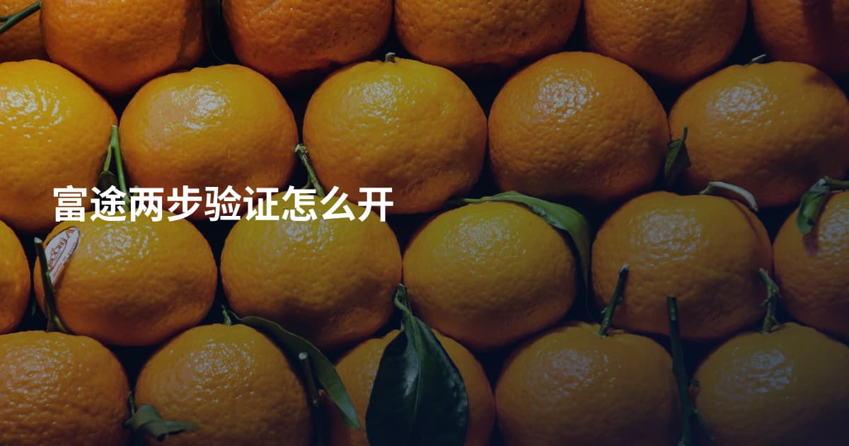 富途两步验证怎么开