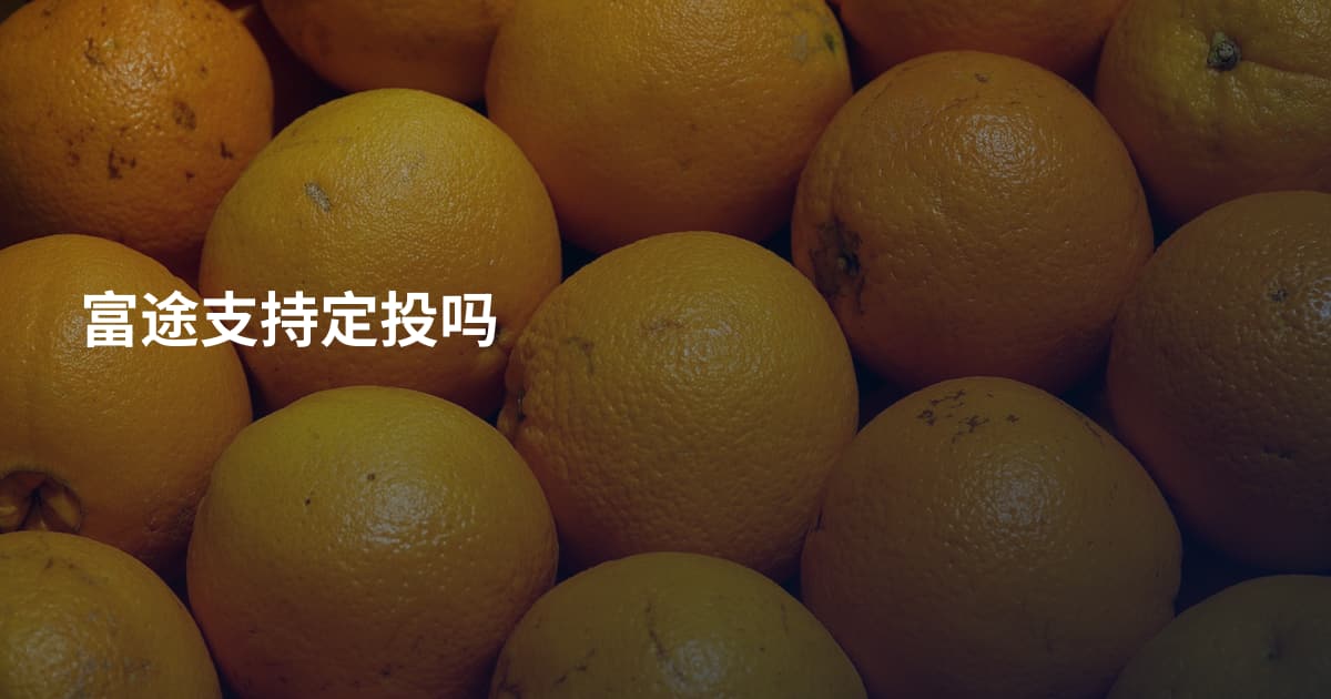 富途支持定投吗