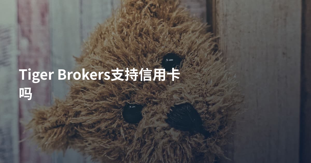 Tiger Brokers支持信用卡吗