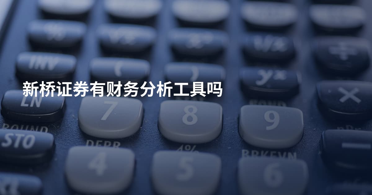 新桥证券有财务分析工具吗