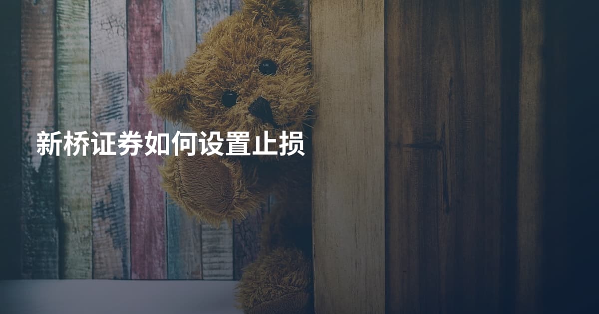 新桥证券如何设置止损