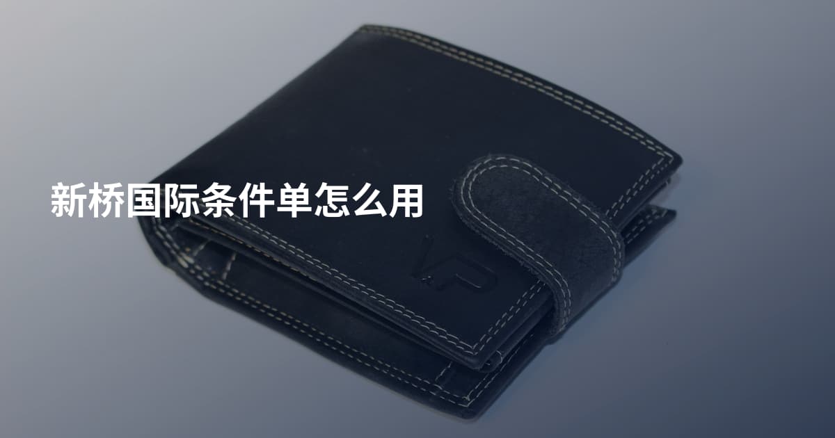 新桥国际条件单怎么用