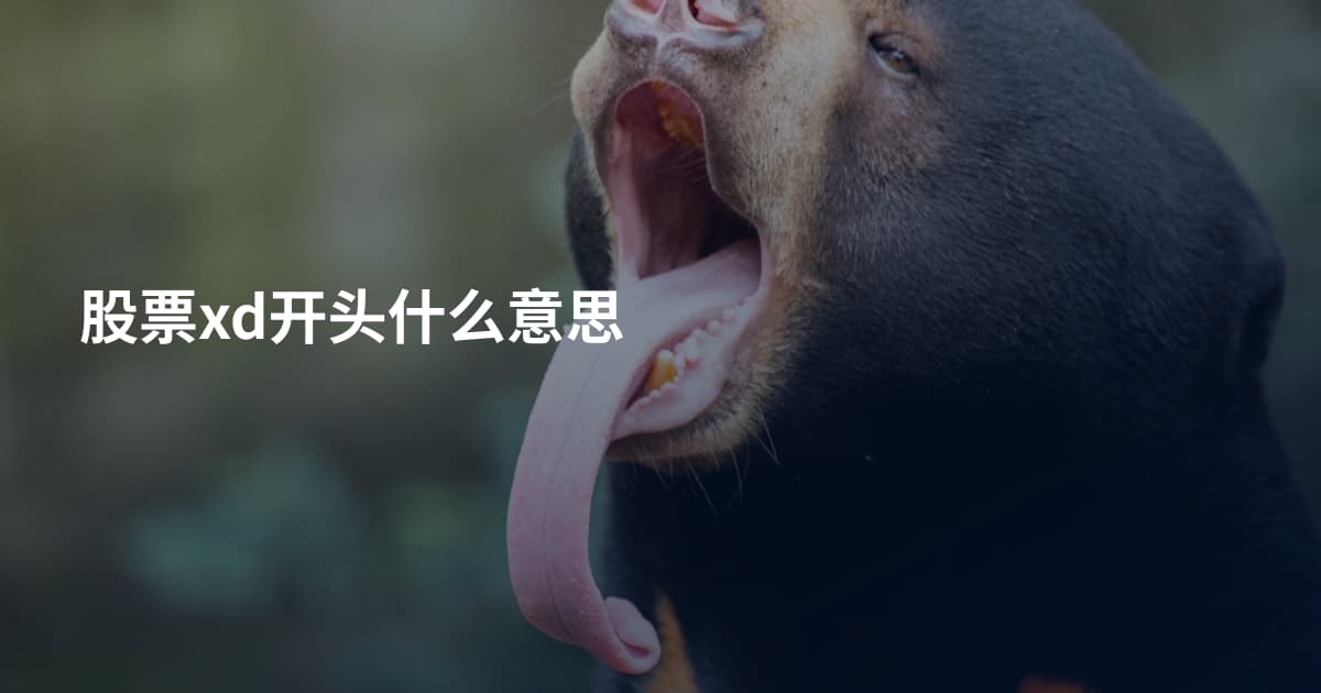 股票xd开头什么意思