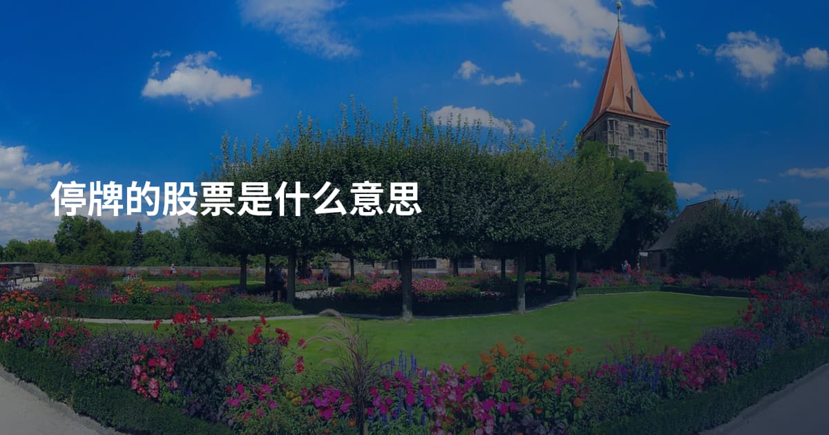 停牌的股票是什么意思
