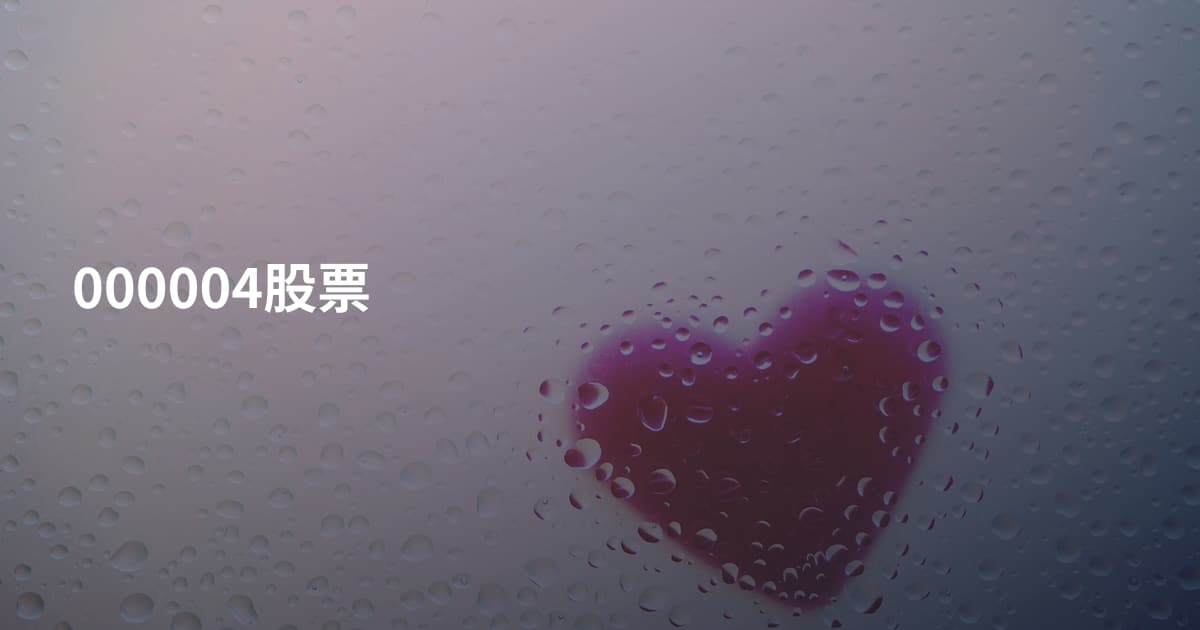 000004股票